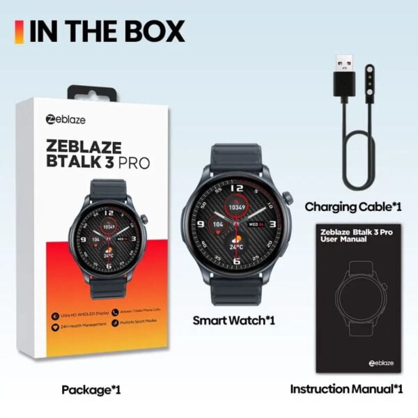 ZEBLAZE BTALK 3 PRO - SmartWatch Bluetooth 5.3 Ecran 1,43" AMOLED Ultra HD - Gris – Image 10