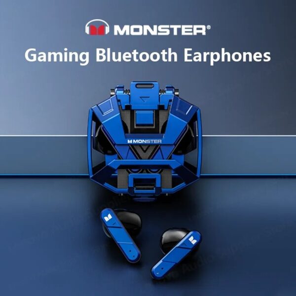 Monster Airmars XKT09 – Ecouteurs Gaming Bluetooth 5.3 – Double Mode – Bleu – Image 5