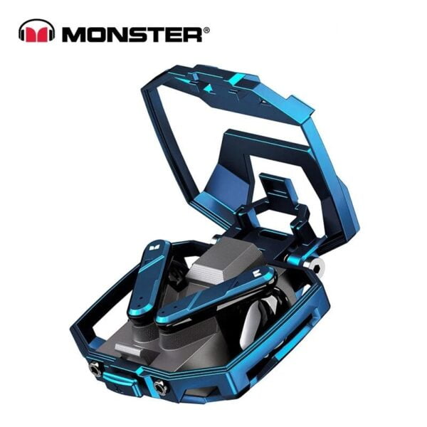 Monster Airmars XKT09 – Ecouteurs Gaming Bluetooth 5.3 – Double Mode – Bleu – Image 6