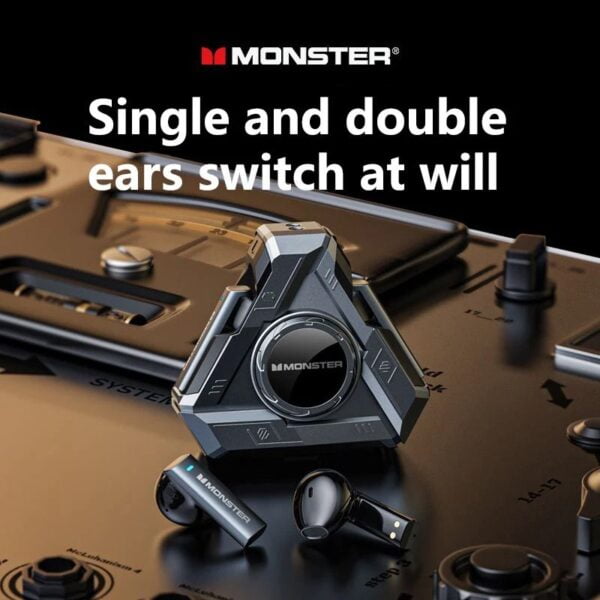 Monster Airmars XKT22 - Ecouteurs Gaming Bluetooth 5.4 with ANC - Chrome – Image 4