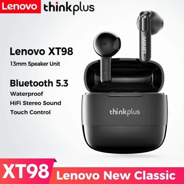 Lenovo XT98 - Ecouteurs Bluetooth 5.3 - Noir
