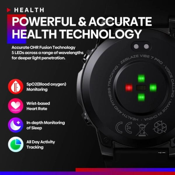 ZEBLAZE VIBE 7 PRO - SmartWatch Bluetooth Ecran 1,43" Ultra HD AMOLED Display - Noir – Image 5