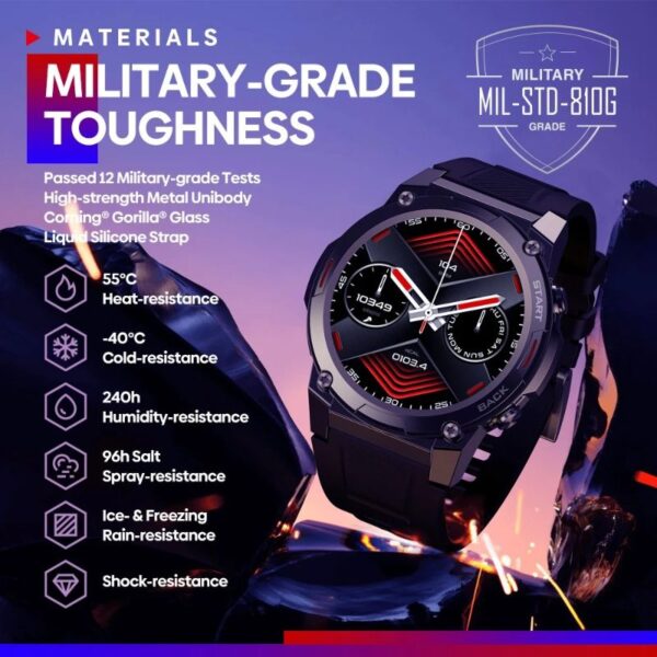 ZEBLAZE VIBE 7 PRO - SmartWatch Bluetooth Ecran 1,43" Ultra HD AMOLED Display - Noir – Image 7