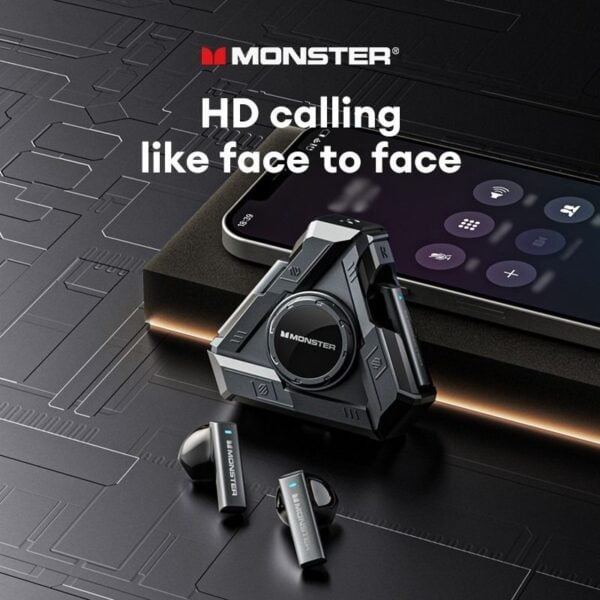 Monster Airmars XKT22 - Ecouteurs Gaming Bluetooth 5.4 with ANC - Chrome – Image 2