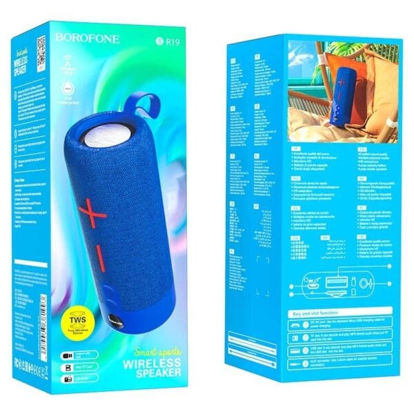 BOROFONE BR19 Euphony - Haut-parleur Bluetooth, carte TF, USB, TWS - Bleu