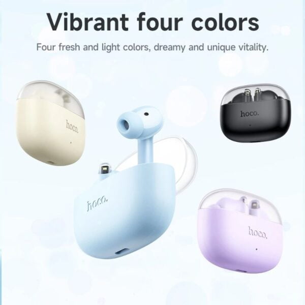 Hoco. EQ12 - Ecouteurs Bluetooth 5.3 avec 32h d'Autonomie - Mauve – Image 7