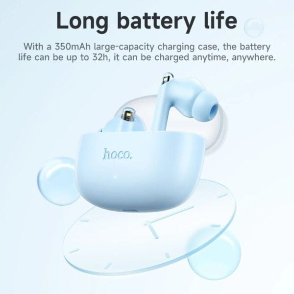 Hoco. EQ12 - Ecouteurs Bluetooth 5.3 avec 32h d'Autonomie - Bleu – Image 4