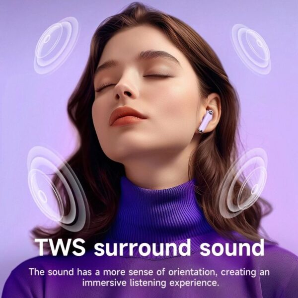 Hoco. EQ12 - Ecouteurs Bluetooth 5.3 avec 32h d'Autonomie - Mauve