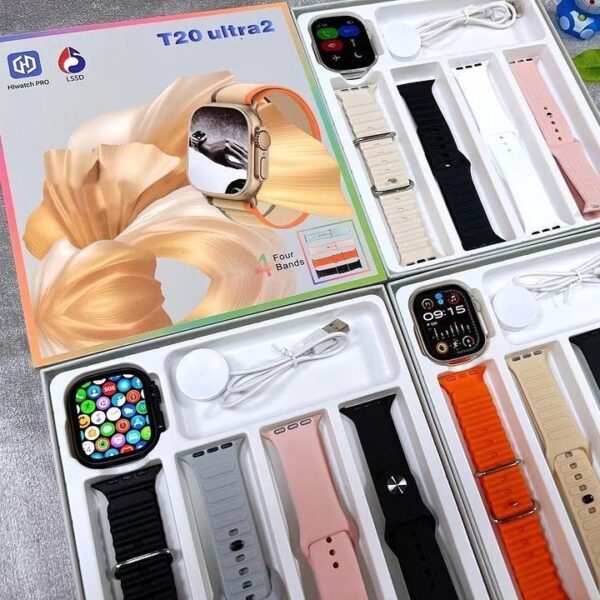 T20 ULTRA2 - SmartWatch Bluetooth Ecran IPS 2,3" avec 4 Bracelets