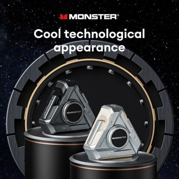 Monster Airmars XKT22 - Ecouteurs Gaming Bluetooth 5.4 with ANC - Chrome – Image 3