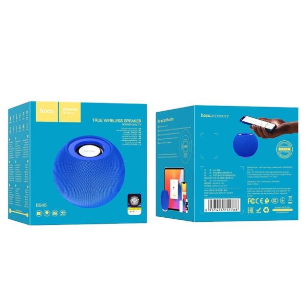 Hoco BS45 Deep Sound - Haut-parleur / Baffle Bluetooth, FM, carte TF, TWS - Bleu