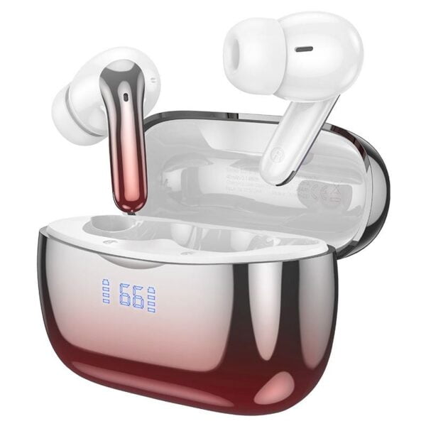 Hoco EQ16 [ ANC + ENC ] - Ecouteurs Bluetooth 5.3 with Transparency Mode & LED - Rouge/Blanc – Image 15