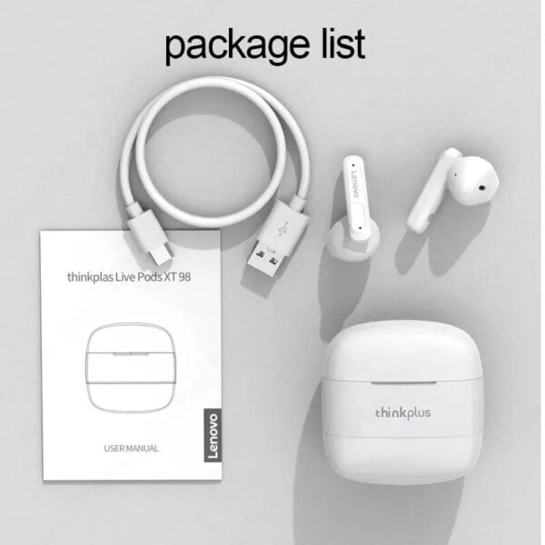 Lenovo XT98 - Ecouteurs Bluetooth 5.3 - Blanc – Image 5