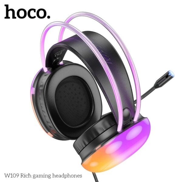 Hoco W109 - Casque Gaming avec Eclairage RGB - Noir – Image 8