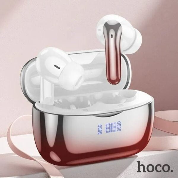 Hoco EQ16 [ ANC + ENC ] - Ecouteurs Bluetooth 5.3 with Transparency Mode & LED - Rouge/Blanc – Image 7