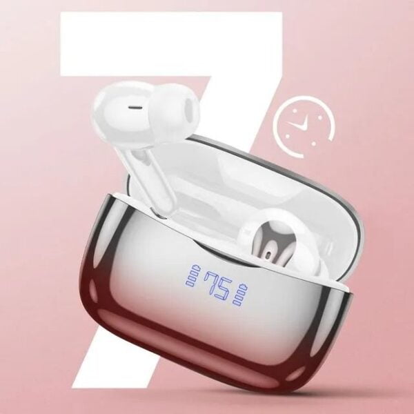 Hoco EQ16 [ ANC + ENC ] - Ecouteurs Bluetooth 5.3 with Transparency Mode & LED - Rouge/Blanc – Image 10