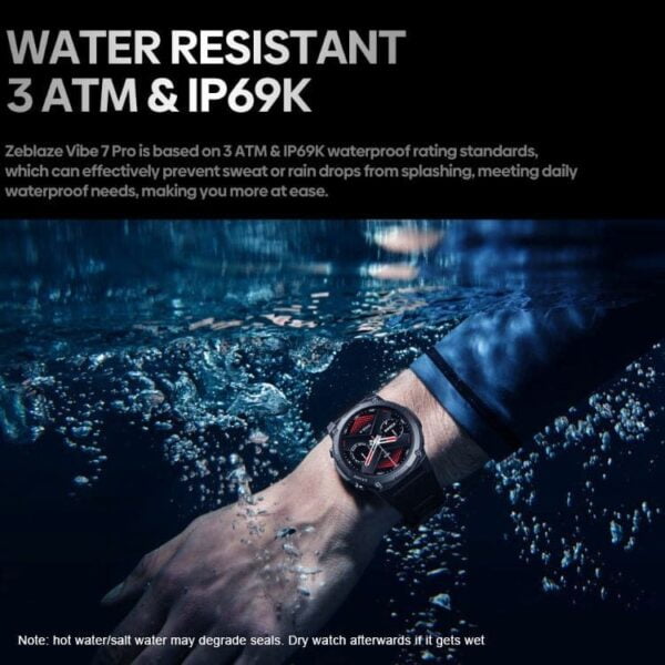 ZEBLAZE VIBE 7 PRO - SmartWatch Bluetooth Ecran 1,43" Ultra HD AMOLED Display - Noir – Image 3