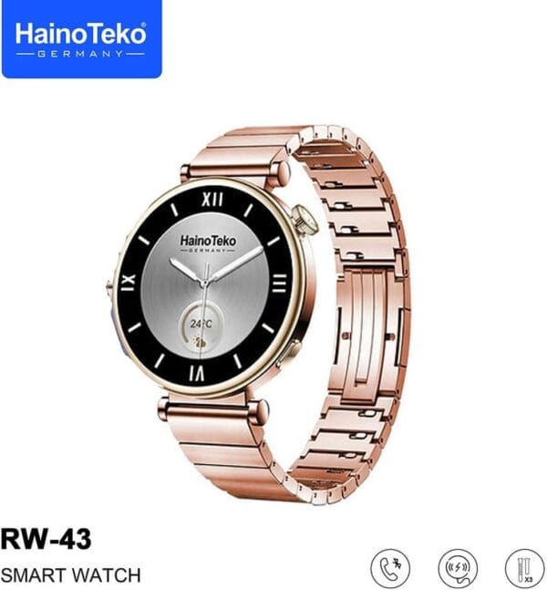 HainoTeko RW43 - Smartwatch avec 3 Bracelets + Bracelet Gold pour Femmes – Image 9