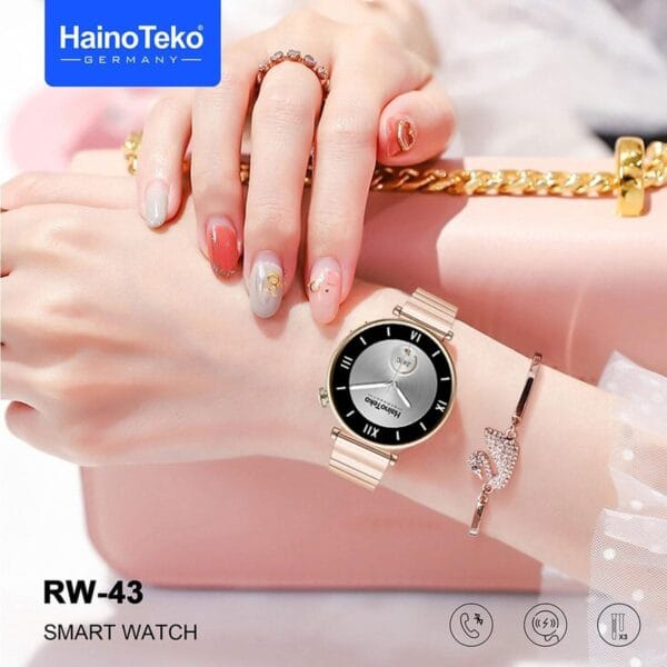 HainoTeko RW43 - Smartwatch avec 3 Bracelets + Bracelet Gold pour Femmes – Image 11