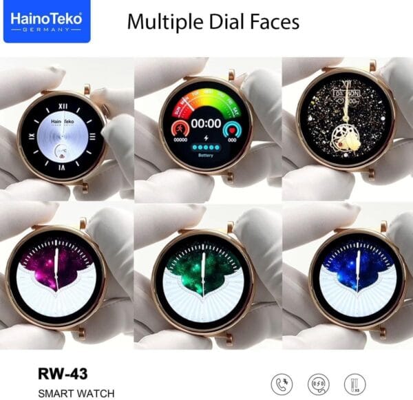 HainoTeko RW43 - Smartwatch avec 3 Bracelets + Bracelet Gold pour Femmes – Image 3