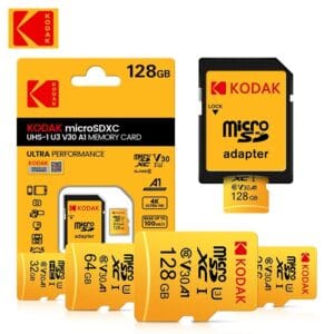 Carte Mémoire Kodak microSD UHS-I U3 V30 A1 Class 10 – 4K Ultra HD