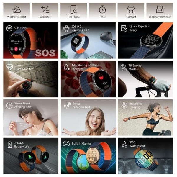 Kieslect KR PRO By Xiaomi - Smart Calling Watch Écran AMOLED Ultra HD de 1,43 pouces – Image 26