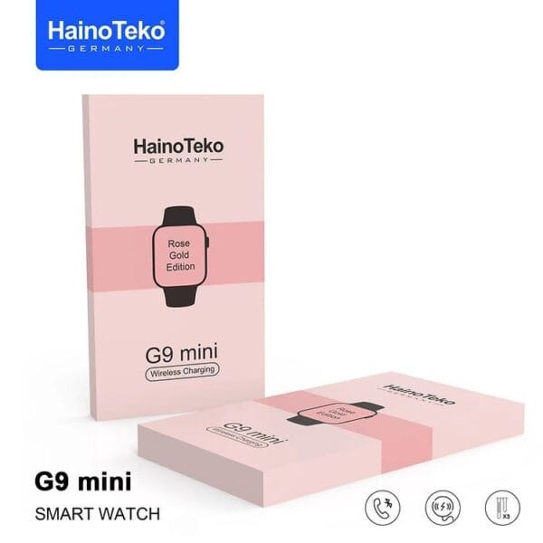 HainoTeko G9 Mini Rose & Gold Edition - Smart Watch 3 Bracelets pour Femmes – Image 8