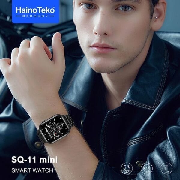 HainoTeko SQ11 Mini - Smartwatch Bluetooth Écran AMOLED avec 3 bracelets inclus – Image 2