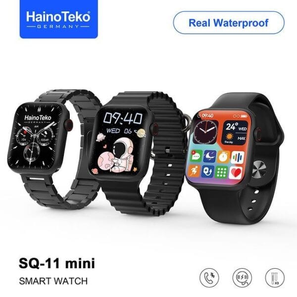 HainoTeko SQ11 Mini - Smartwatch Bluetooth Écran AMOLED avec 3 bracelets inclus
