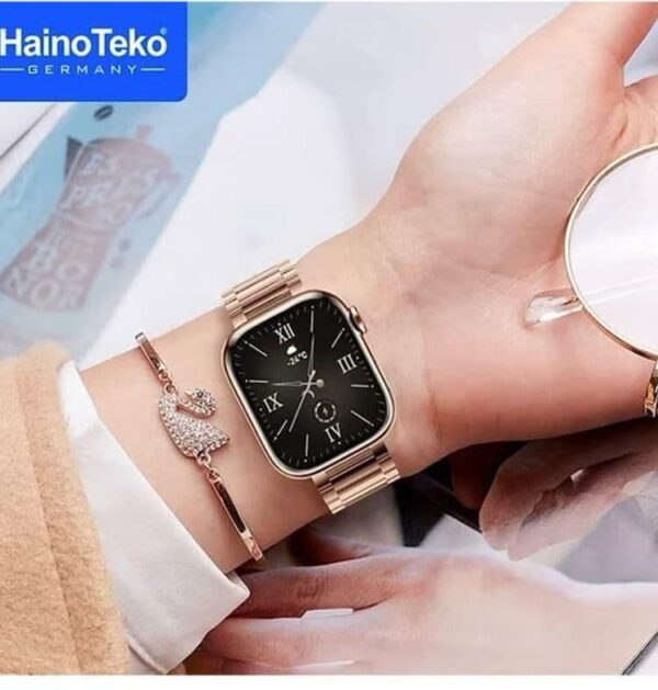 HainoTeko G9 Mini Rose & Gold Edition - Smart Watch 3 Bracelets pour Femmes – Image 9