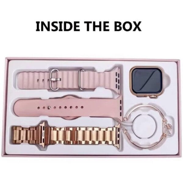 HainoTeko G9 Mini Rose & Gold Edition - Smart Watch 3 Bracelets pour Femmes – Image 10