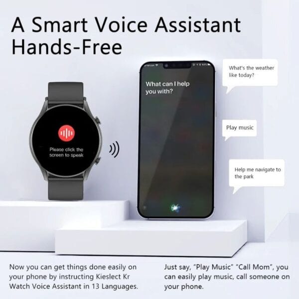 Xiaomi Kieslect KR - Smartwatch Bluetooth Ecran 1.32" Semi-AMOLED - Noir – Image 4