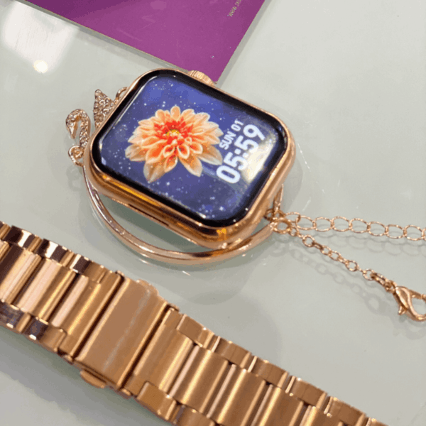 HainoTeko G9 Mini Rose & Gold Edition - Smart Watch 3 Bracelets pour Femmes – Image 13
