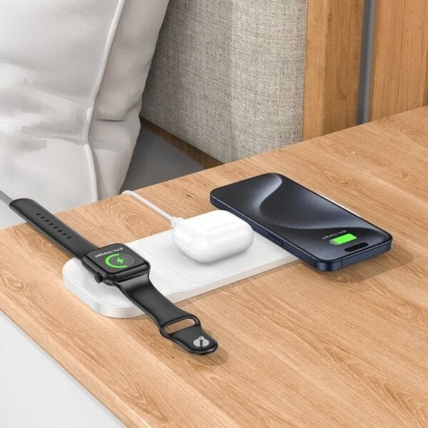 Hoco « CQ5 Step » Station de Charge sans fil 3 en 1 - 22,5 W Total Output – Image 3