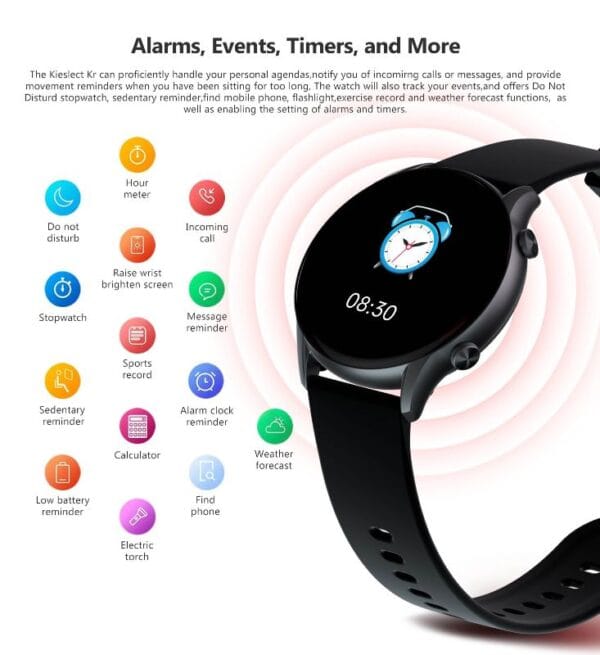 Xiaomi Kieslect KR - Smartwatch Bluetooth Ecran 1.32" Semi-AMOLED - Noir – Image 20