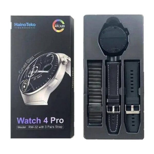 HainoTeko Watch 4 Pro – Smart Watch Amoled avec 3 Paires de Bracelets – Image 2
