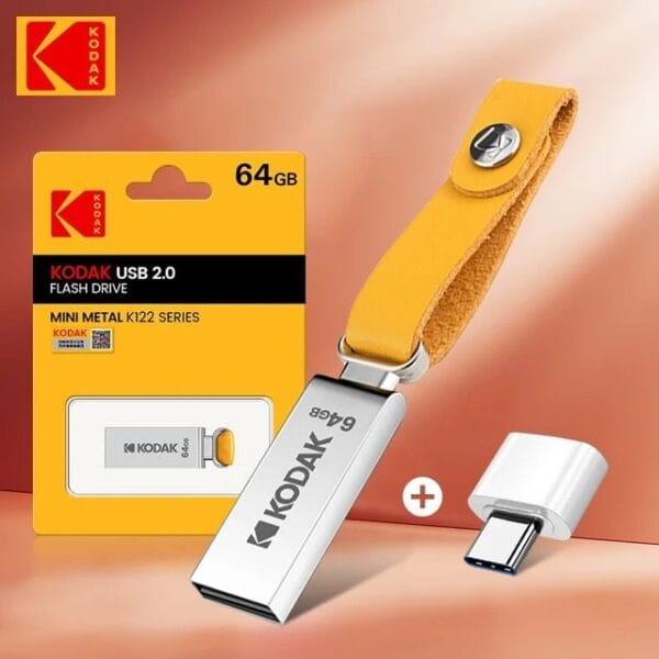 Pack Kodak K122 – Clé USB 64GB + Adaptateur OTG USB Type-C