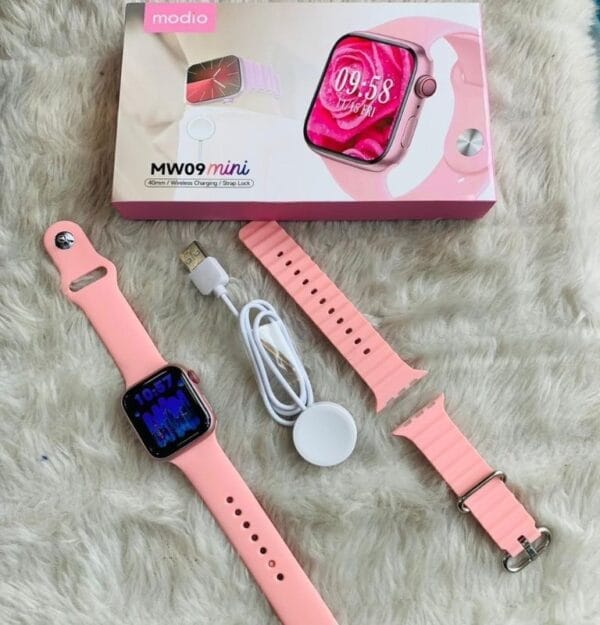 Modio MW09 Mini - Smartwatch Bluetooth pour Femmes - Rose – Image 5