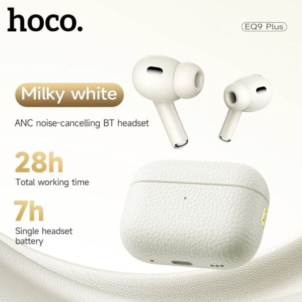 Hoco EQ9 Plus [ ANC ] - Ecouteurs Bluetooth 5.3 avec Haut-parleur - Blanc