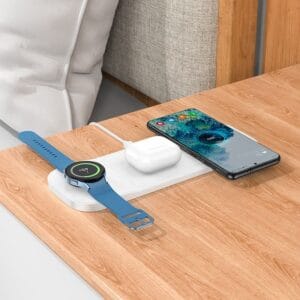 Hoco « CQ6 Power » Station de Charge sans fil 3 en 1 – 23 W Total Output - Blanc