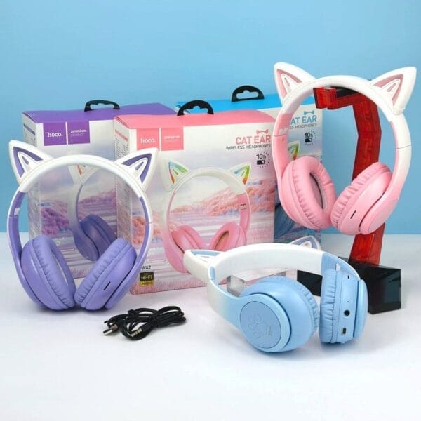 Hoco W42 Cat Ears - Casque Bluetooth 5.3 avec Oreilles de chats