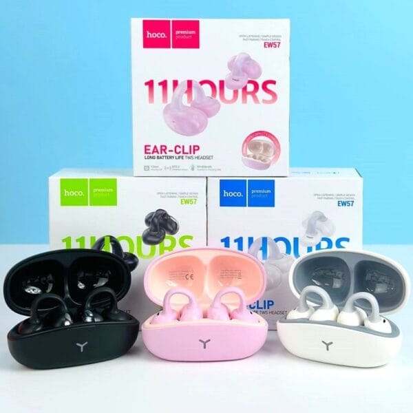 Hoco. Ew57 EAR-CLIP - Ecouteurs Bluetooth 11heures d'Autonomie Non-Stop - Rose – Image 8