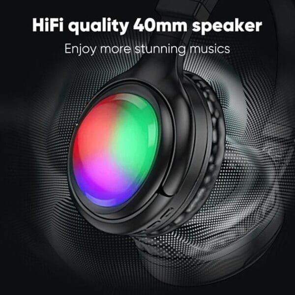 Hoco W48 Focus - Casque Bluetooth 5.3 RGB & 46h d'Autonomie – Image 14