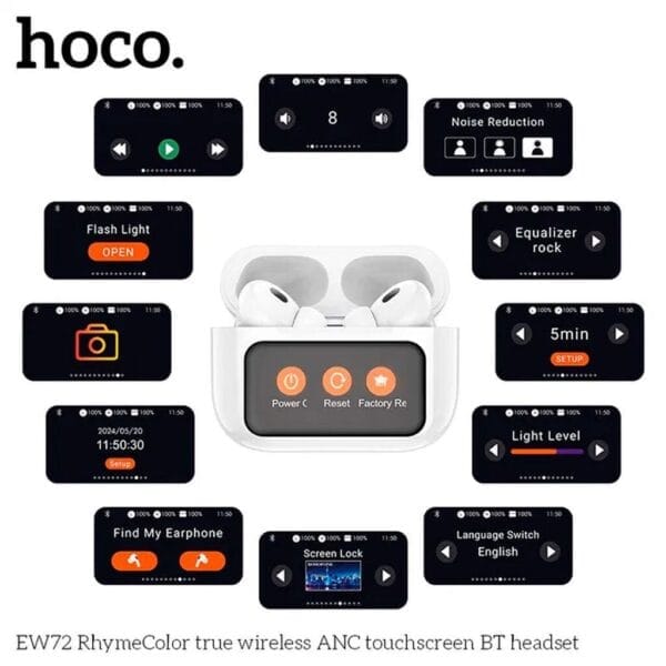 Hoco EW72 - Écouteurs Bluetooth 5.4 ANC avec Écran tactile LED – Image 10