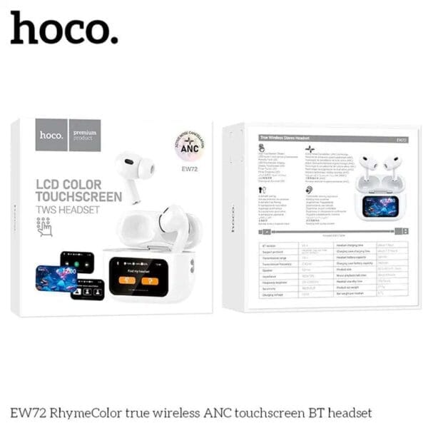 Hoco EW72 - Écouteurs Bluetooth 5.4 ANC avec Écran tactile LED – Image 15