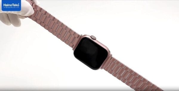 HainoTeko SQ11 Mini - Smartwatch Bluetooth Écran AMOLED avec 3 bracelets inclus - Rose – Image 6