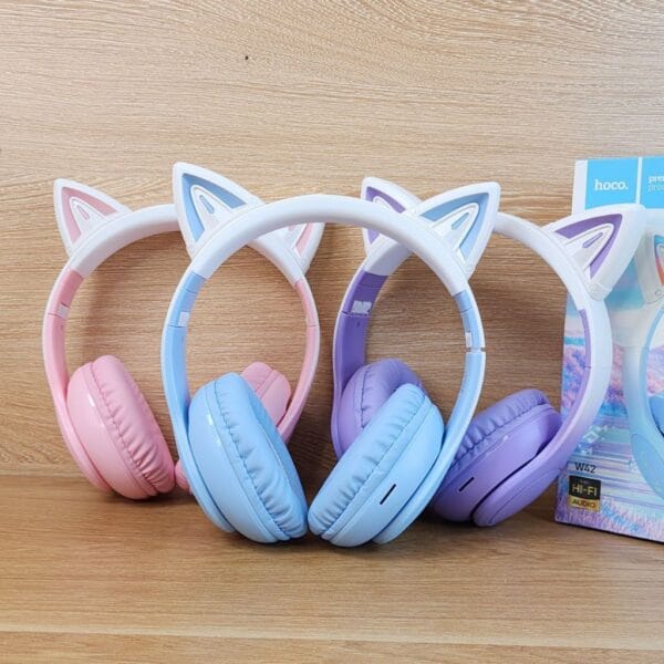 Hoco W42 - Casque Bluetooth 5.3 avec Éclairage RGB - Rose – Image 7