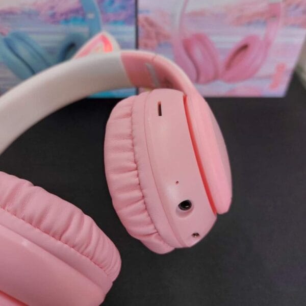 Hoco W42 - Casque Bluetooth 5.3 avec Éclairage RGB - Rose – Image 9