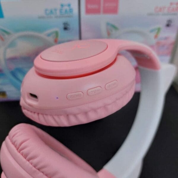 Hoco W42 - Casque Bluetooth 5.3 avec Éclairage RGB - Rose – Image 8