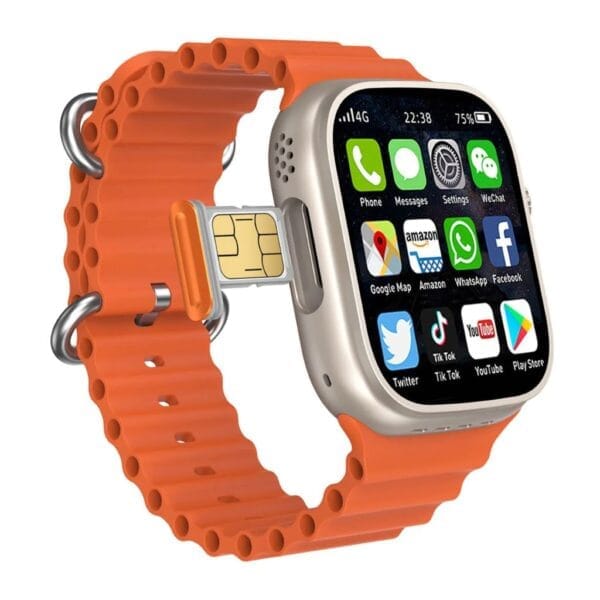 Modio 4G Ultra Max+ Smartwatch 4G Sim Amoled, 6/64GB, Wifi, GPS, 3 Bracelets – Image 4